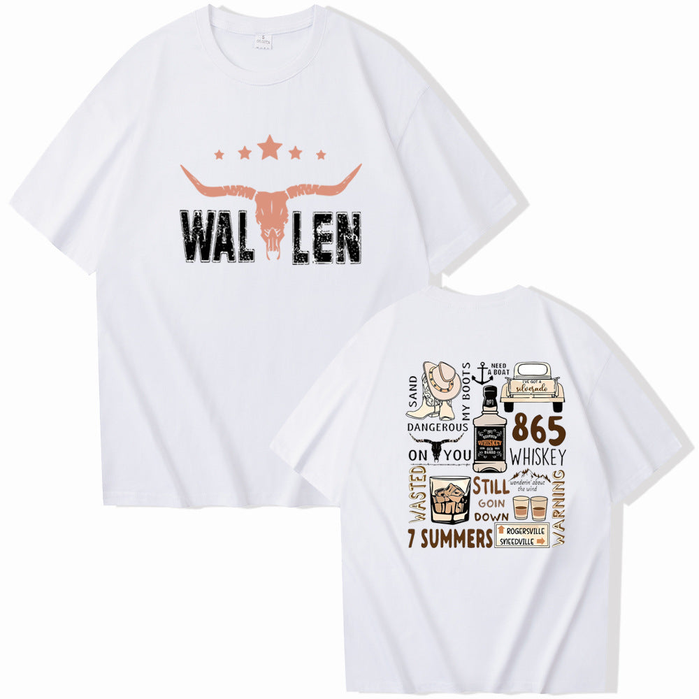 Cowboy Western Music Cowboy Short sleeved T-shirt Women's Wear