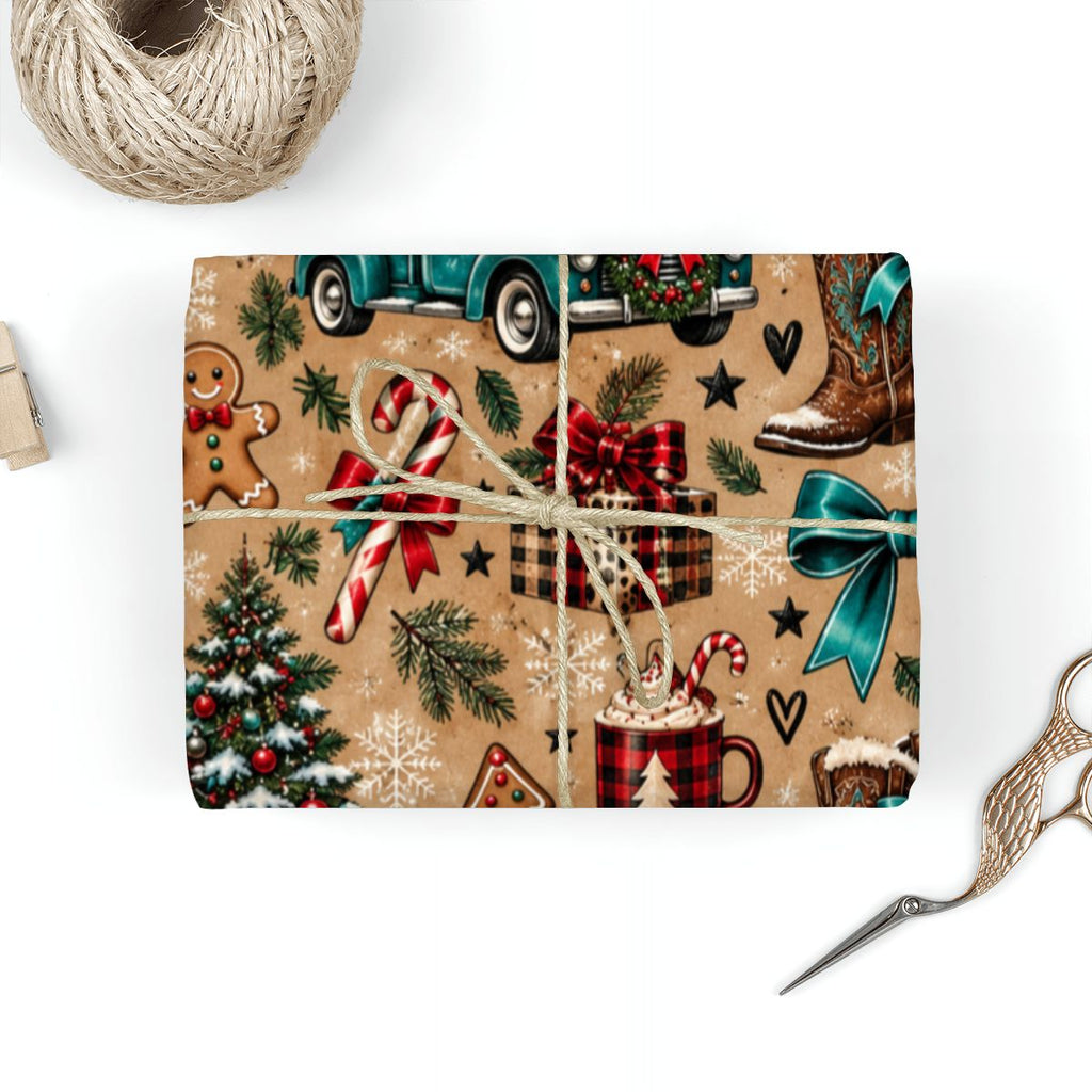 3Pack Gift Wrapping Paper Sheets wrappingpaper trucks and trees