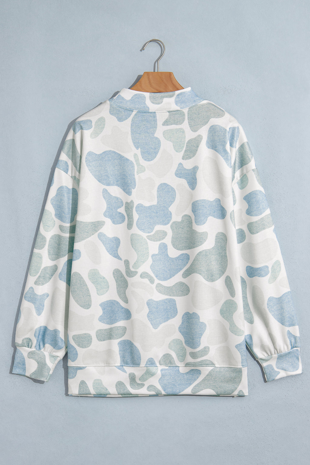 Multicolour Camo Print Howdy Western Style Baggy Pullover Sweatshirt