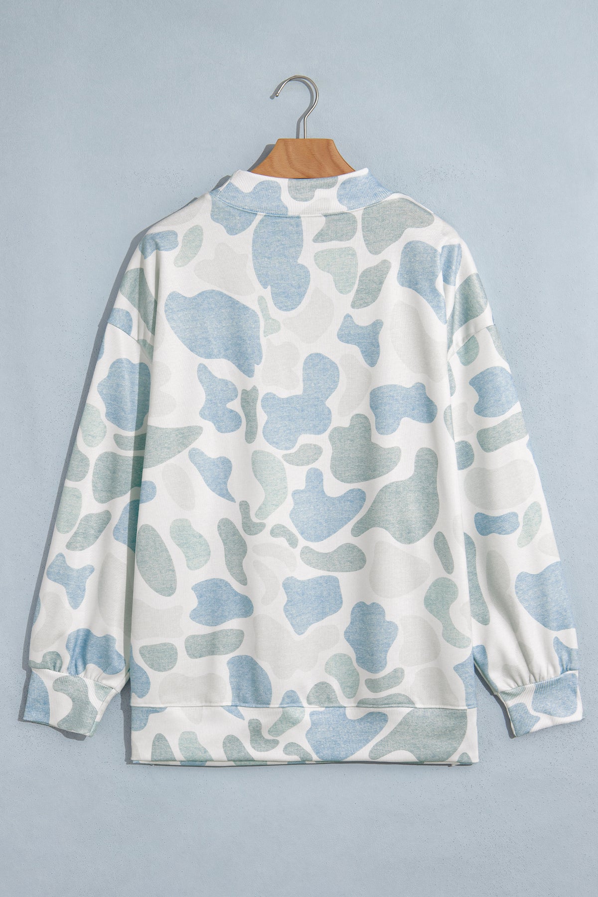 Multicolour Camo Print Howdy Western Style Baggy Pullover Sweatshirt