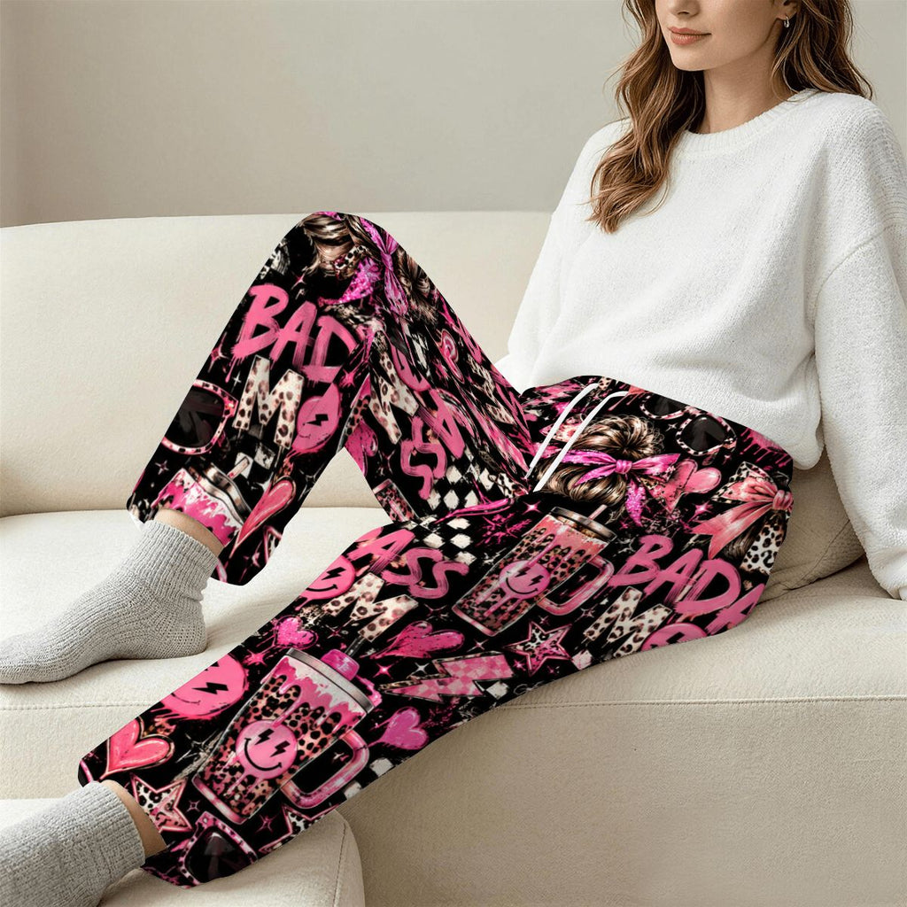 Women's Plush Fleece Pajama Pants baddass mom