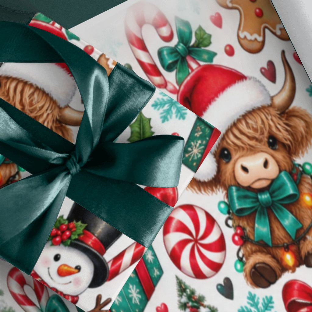 3Pack Gift Wrapping Paper Sheets wrapping paper cows and trees