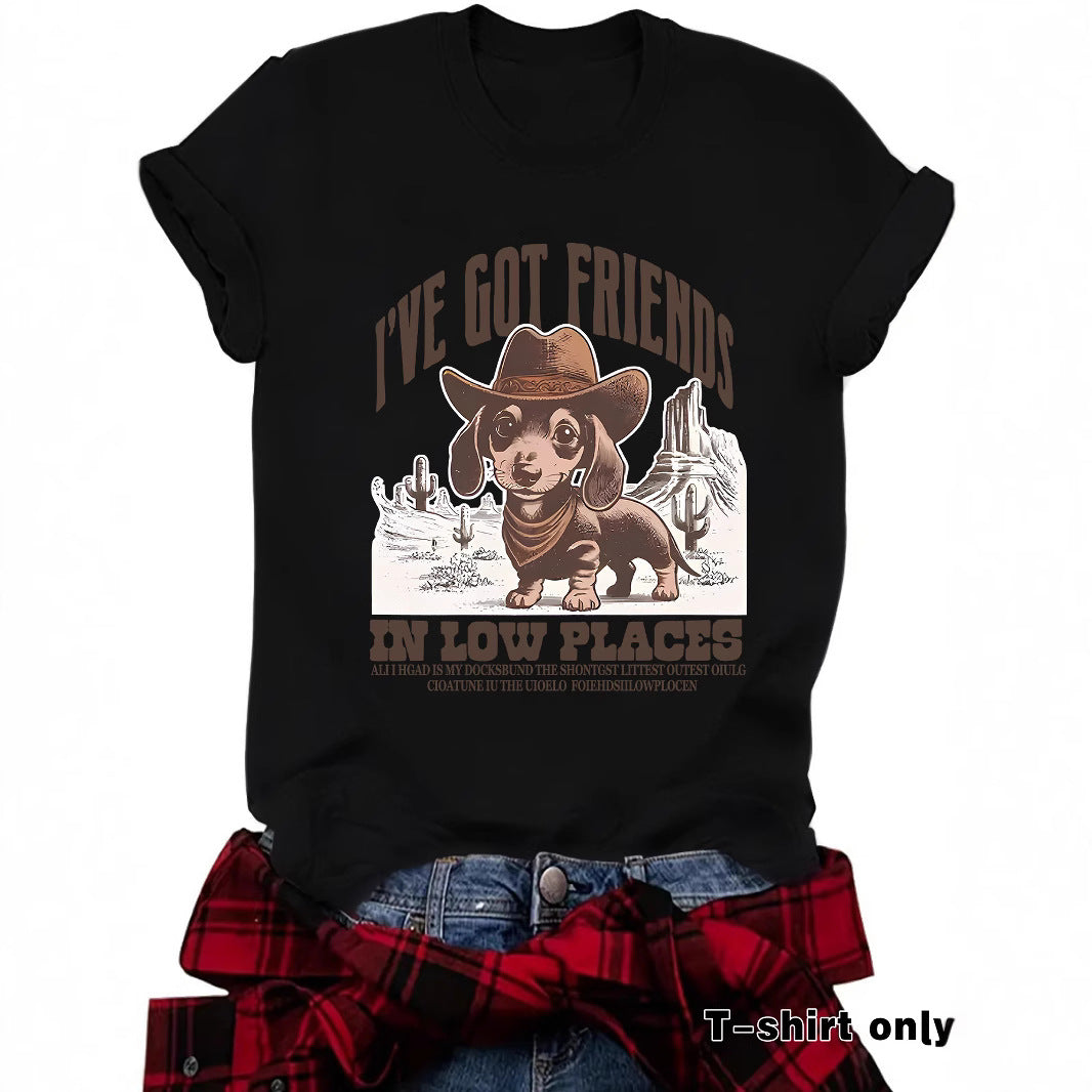 Interesting Sausage Dog Western Short Sleeve