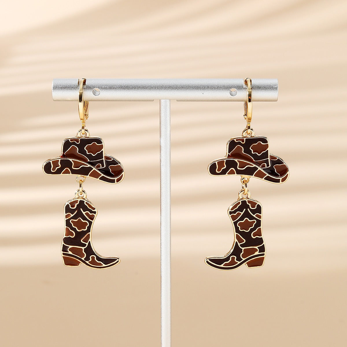 European and American Fashion Accessories Western Denim Drip Oil Hat Boots Earrings