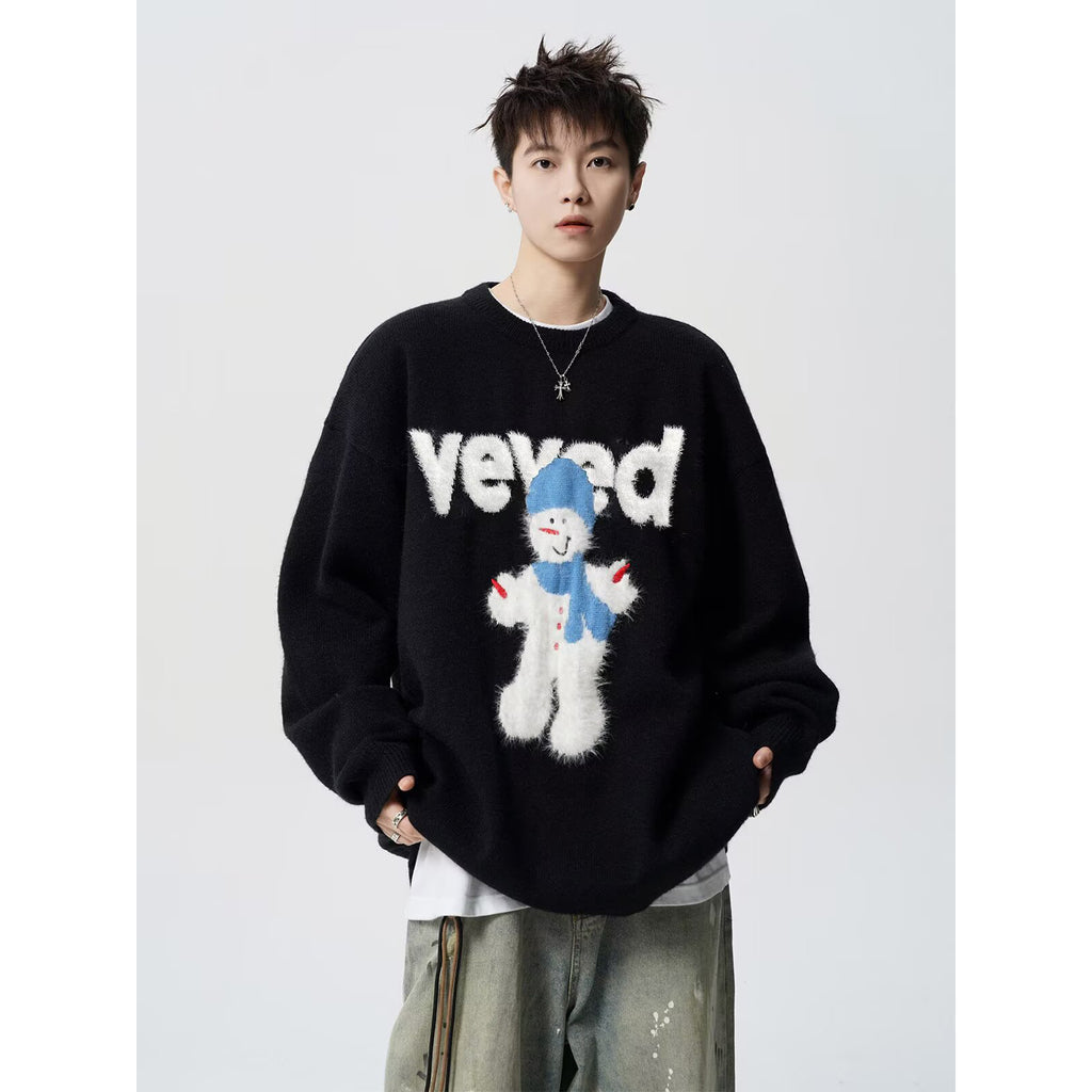 Christmas snowman letter sweater