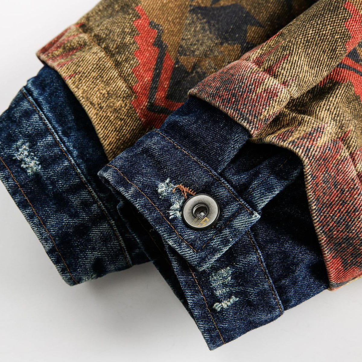 Street Western Jacquard Denim Jacket
