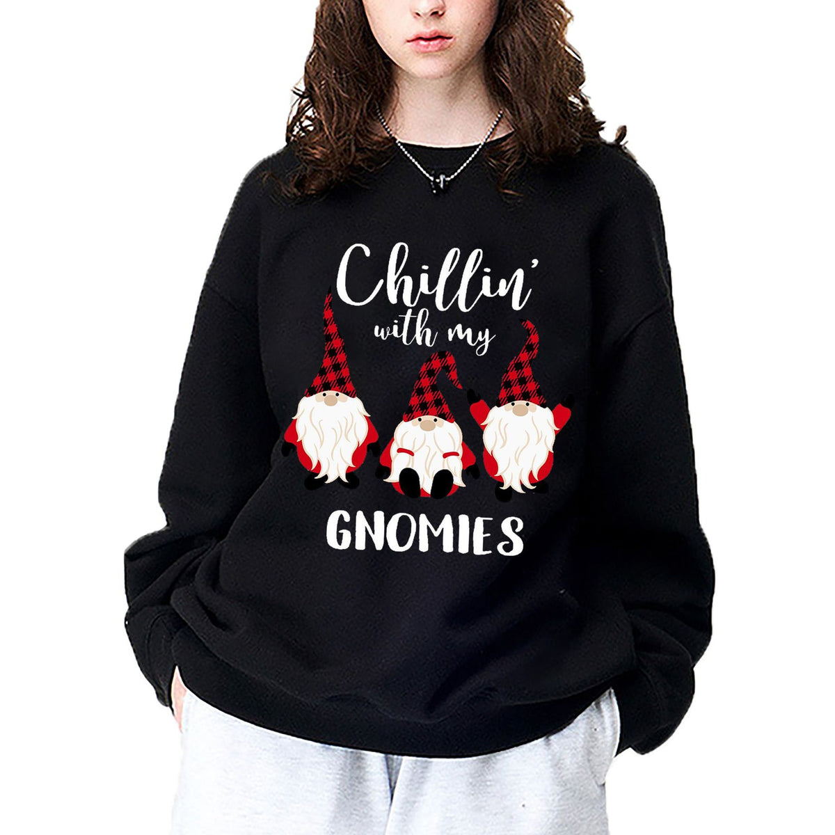 Christmas hoodie Christmas three little people print