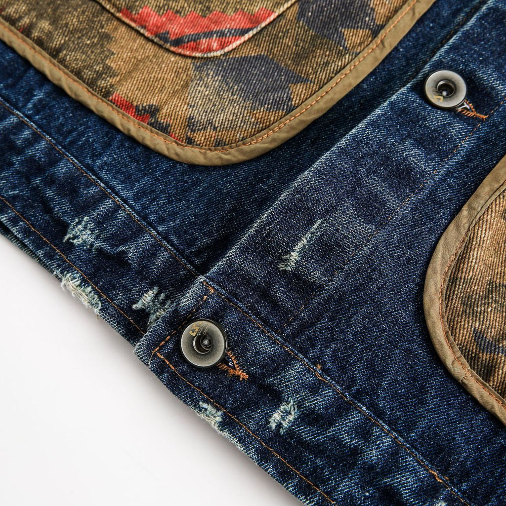 Street Western Jacquard Denim Jacket