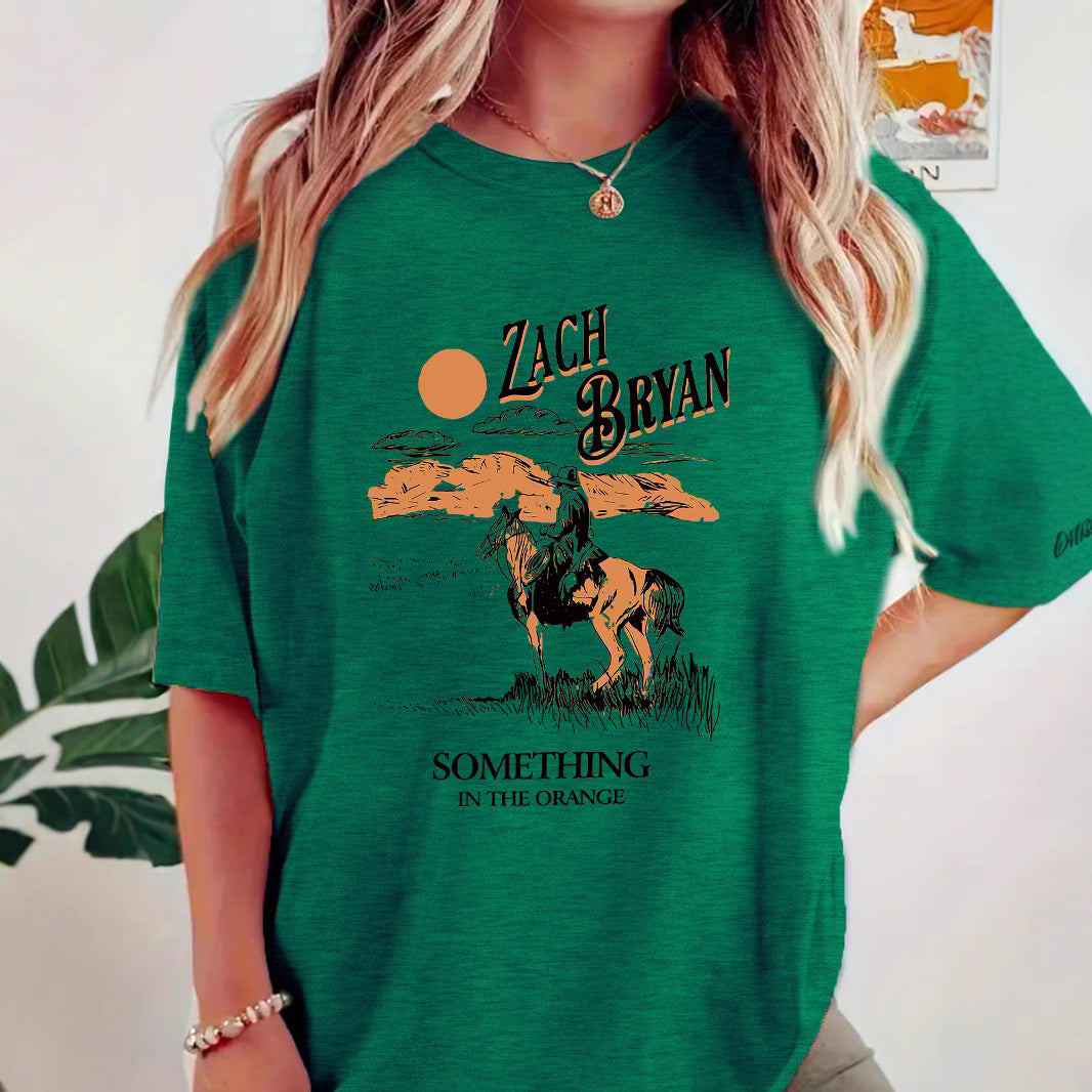 Western denim loose casual short sleeved shirt
