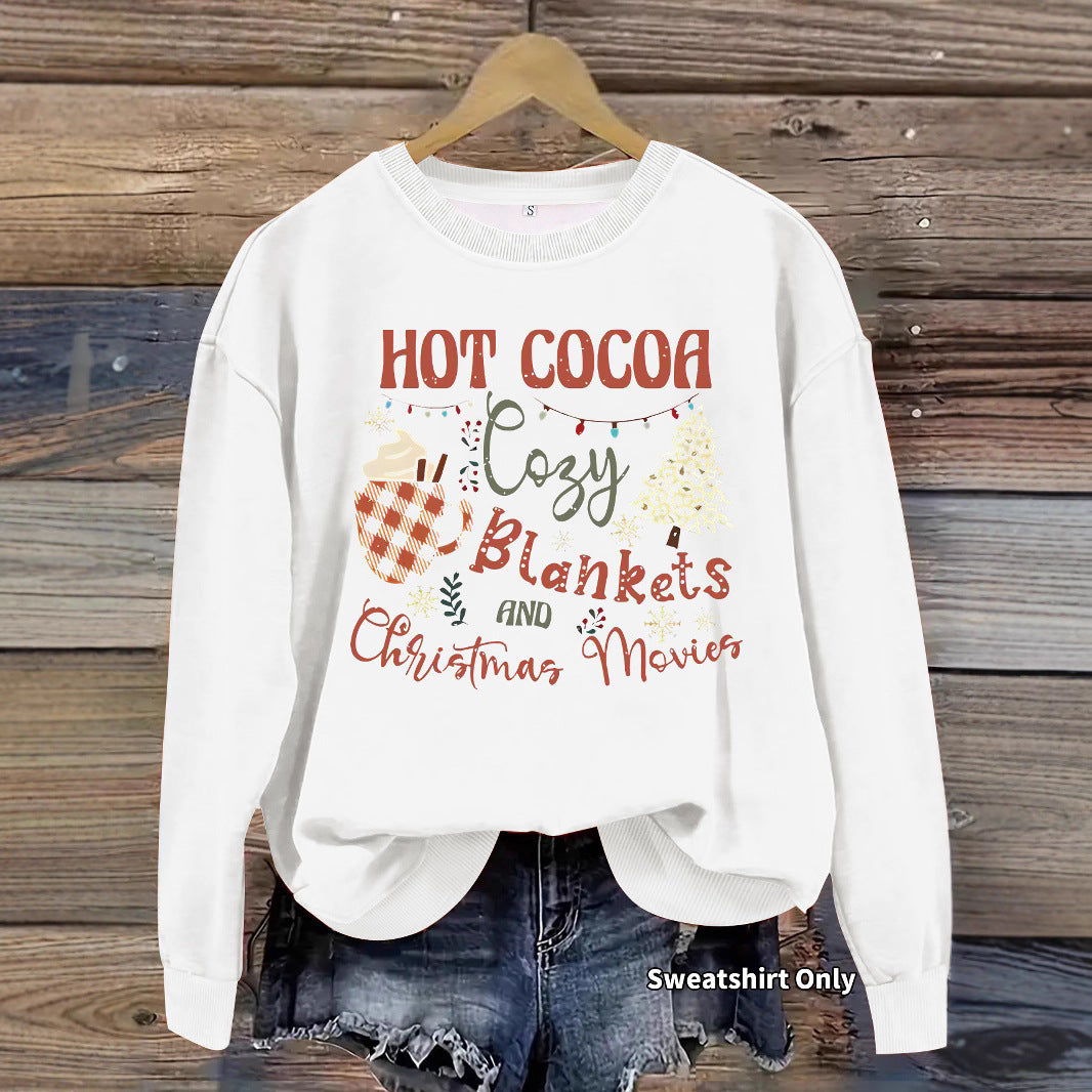 Christmas printed loose hoodie