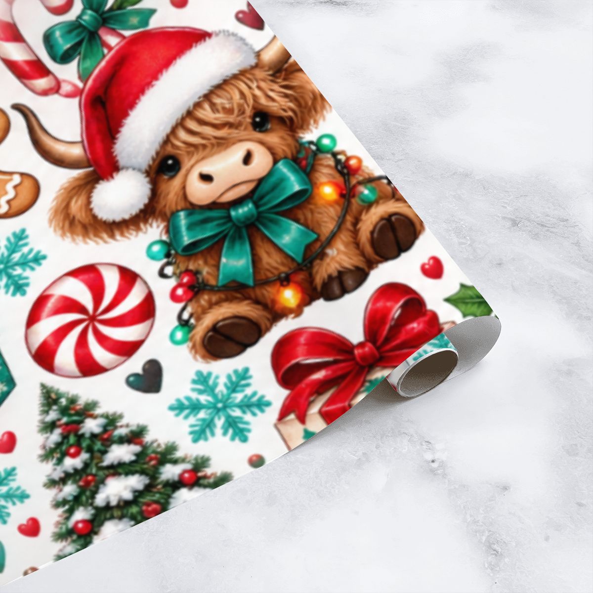 3Pack Gift Wrapping Paper Sheets wrapping paper cows and trees