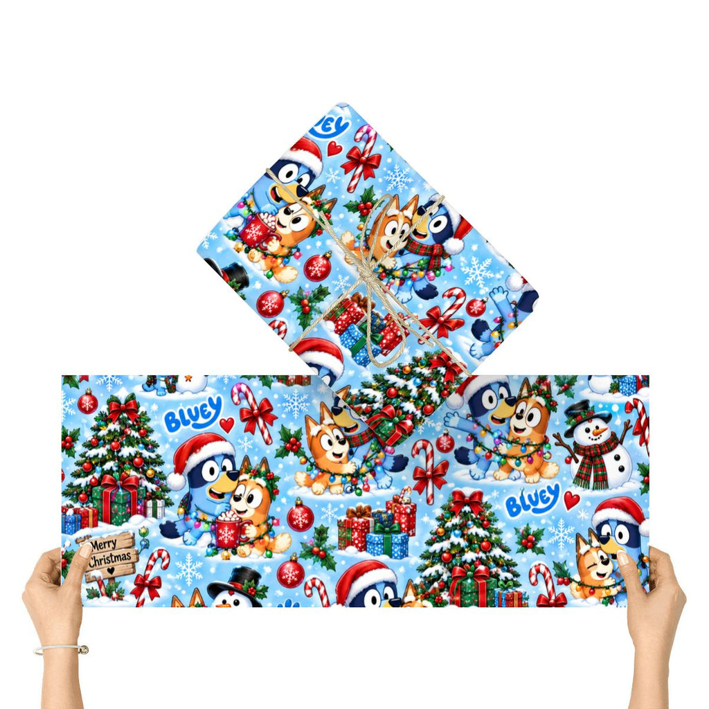 3Pack Gift Wrapping Paper Sheets bluey wallpaper