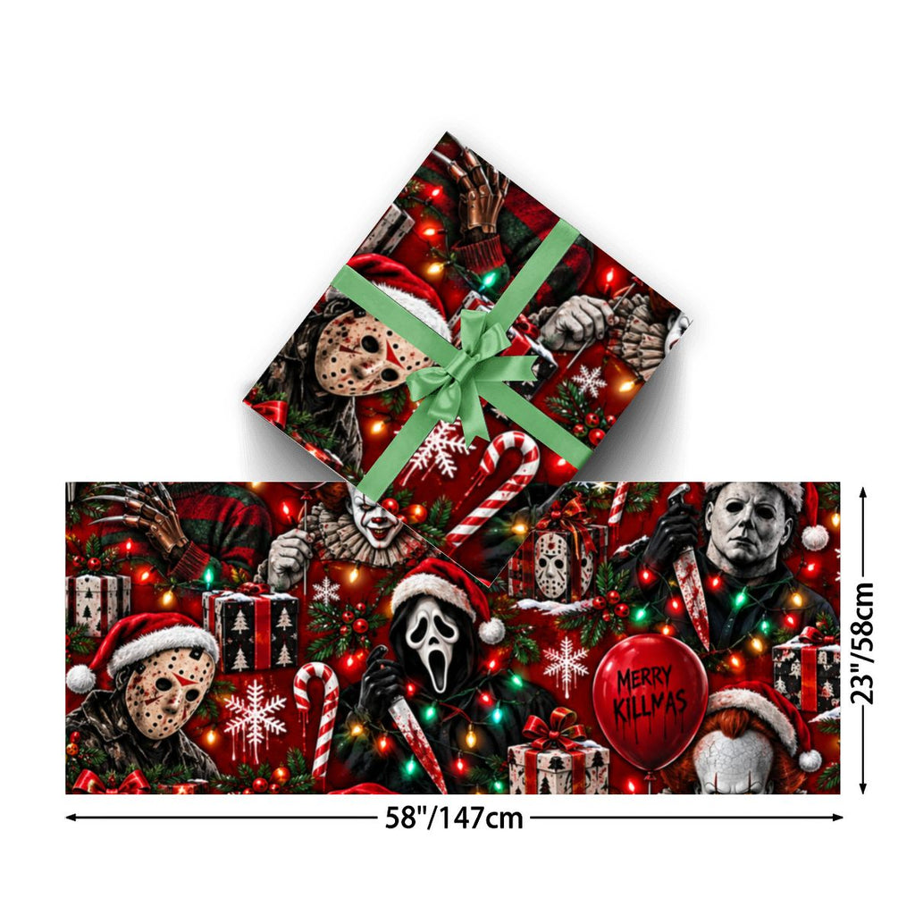 3Pack Gift Wrapping Paper Sheets hooror christmas theme