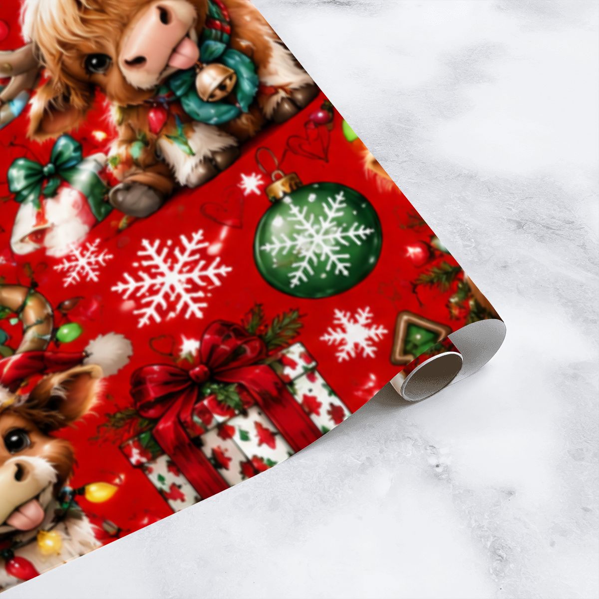 3Pack Gift Wrapping Paper Sheets christmas cows