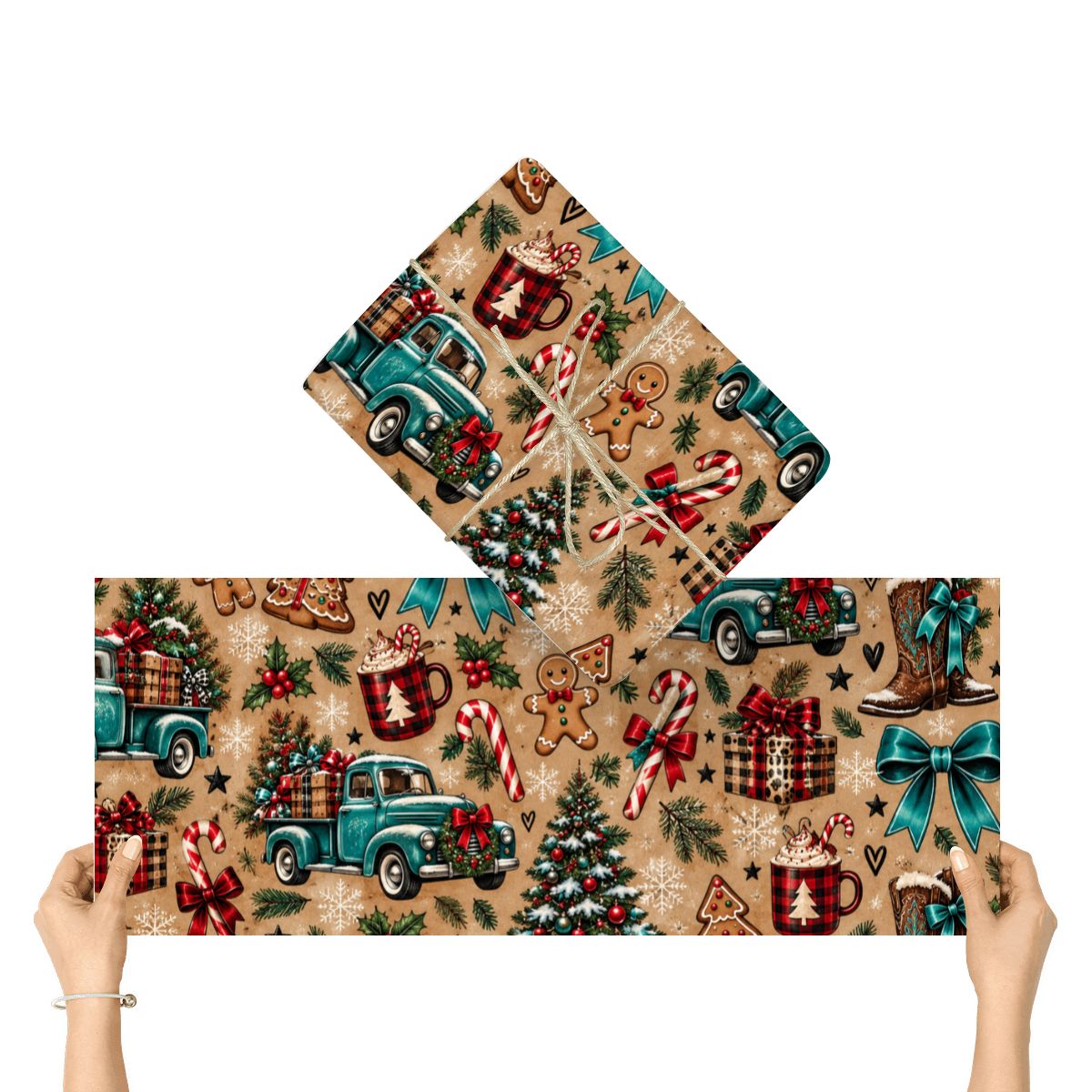 3Pack Gift Wrapping Paper Sheets wrappingpaper trucks and trees