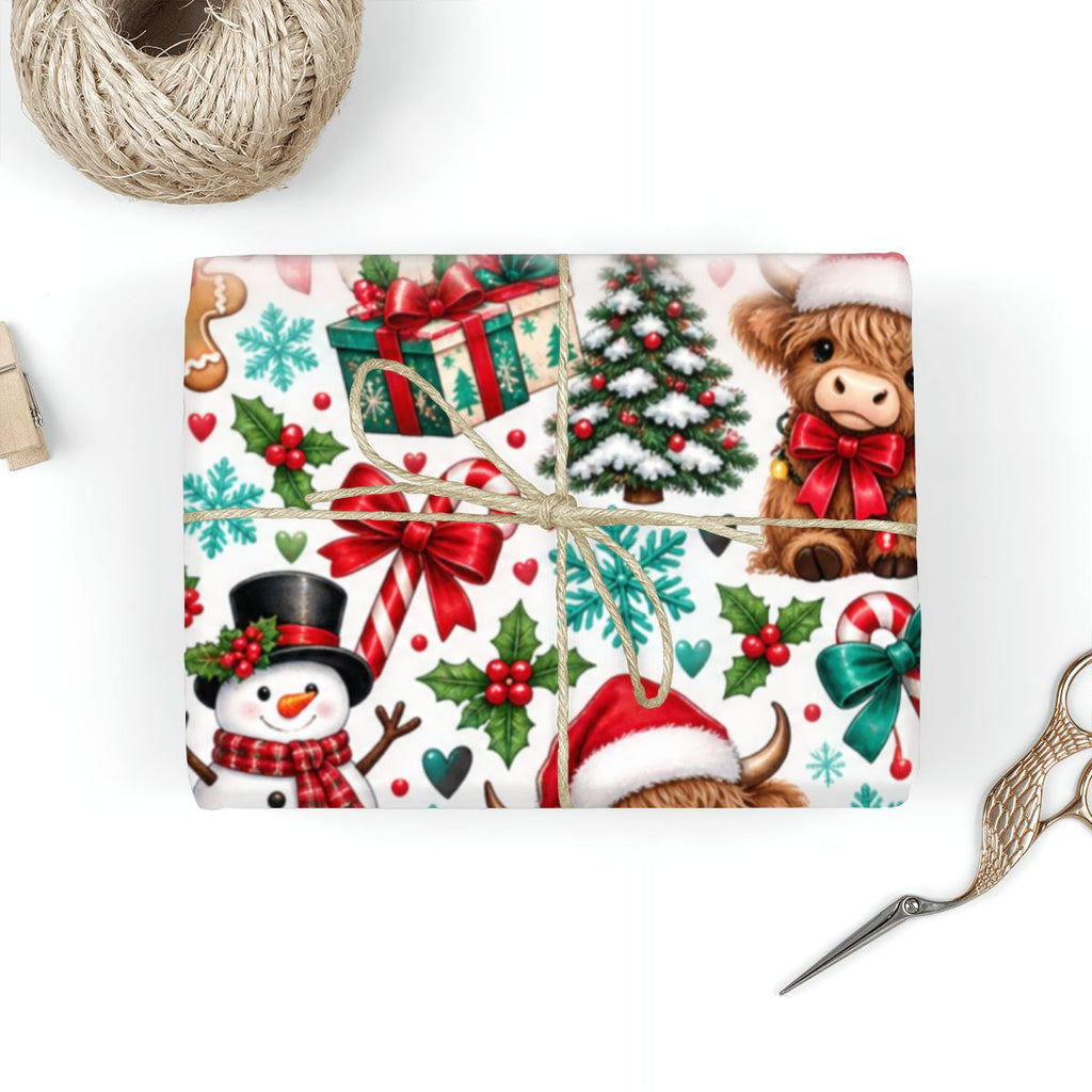 3Pack Gift Wrapping Paper Sheets wrapping paper cows and trees