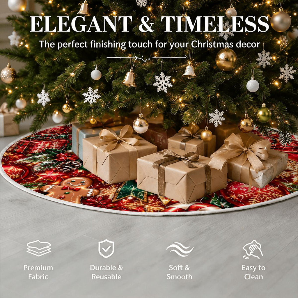 Quilted Christmas Tree Skirt Glittering Christmas Gift Wrap Pattern