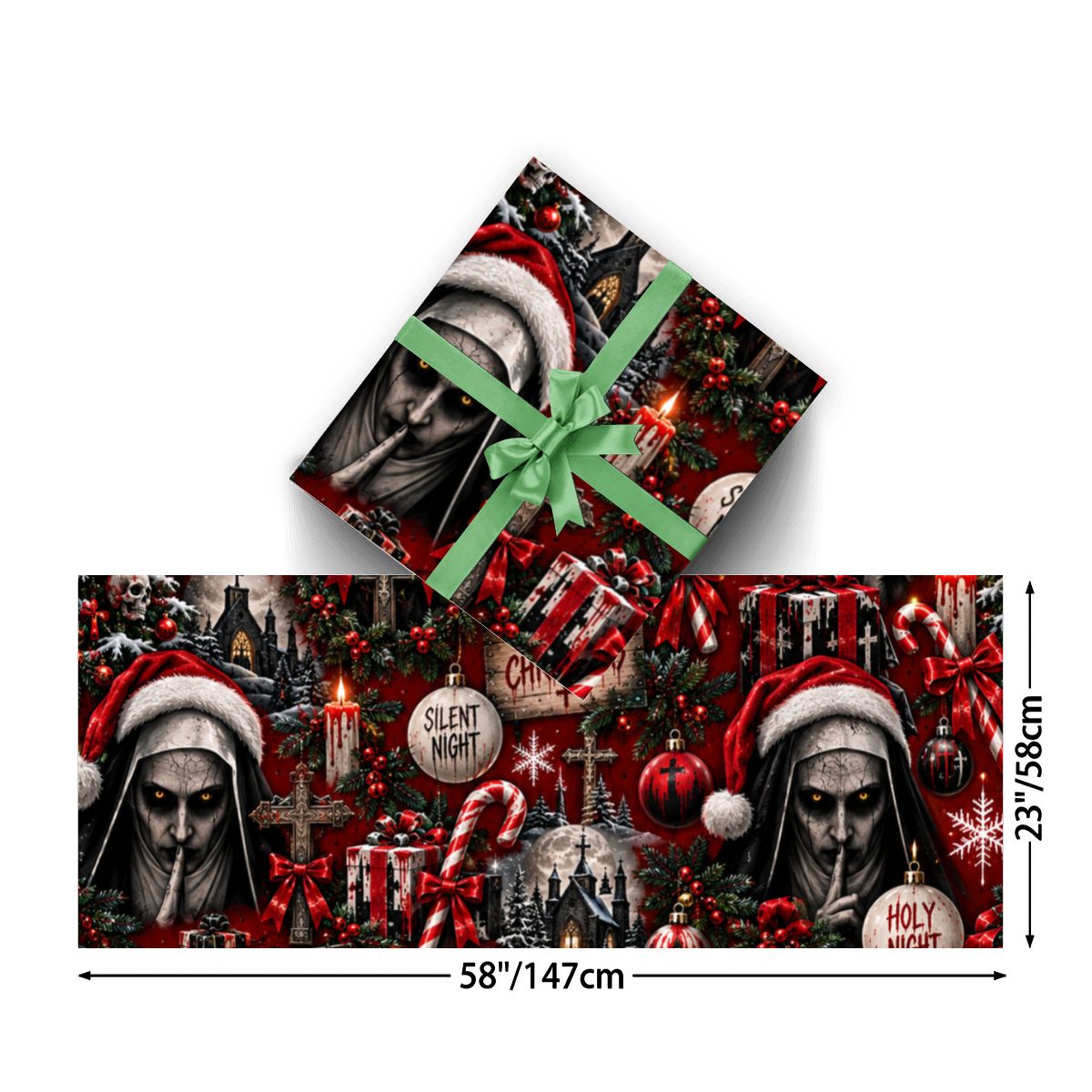 3Pack Gift Wrapping Paper Sheets the nun christmas