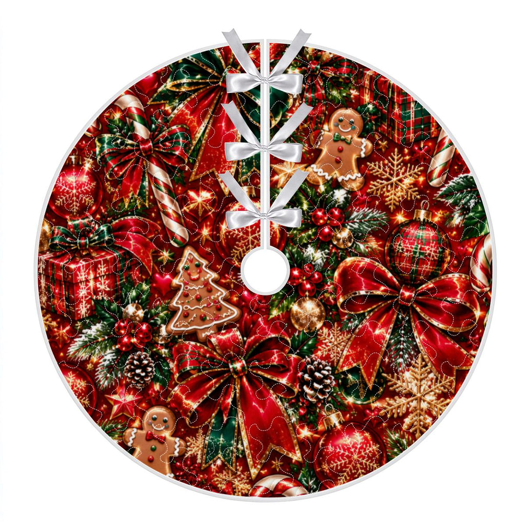 Quilted Christmas Tree Skirt Glittering Christmas Gift Wrap Pattern