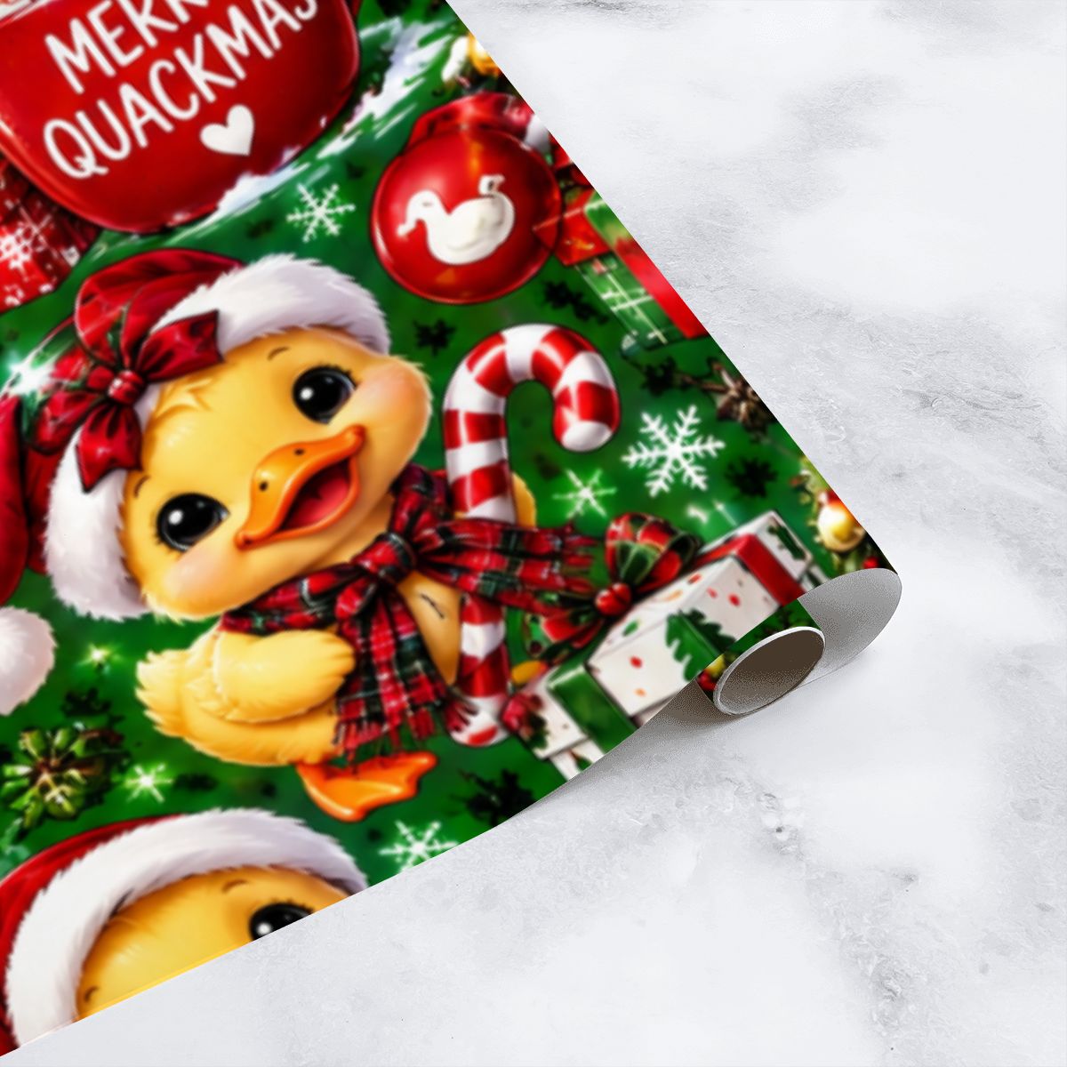 3Pack Gift Wrapping Paper Sheets xmas ducks