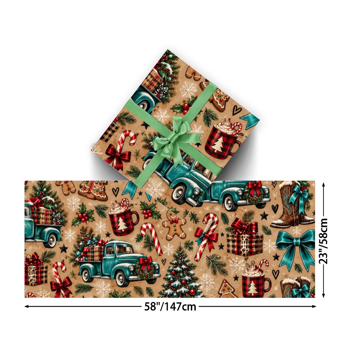 3Pack Gift Wrapping Paper Sheets wrappingpaper trucks and trees