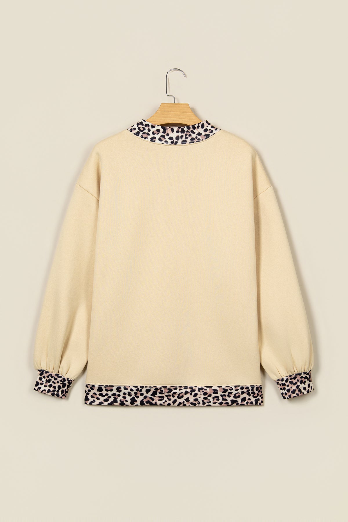 Dirty blue Polka Dot Trim High Neck GRACE Letter Graphic Baggy Sweatshirt