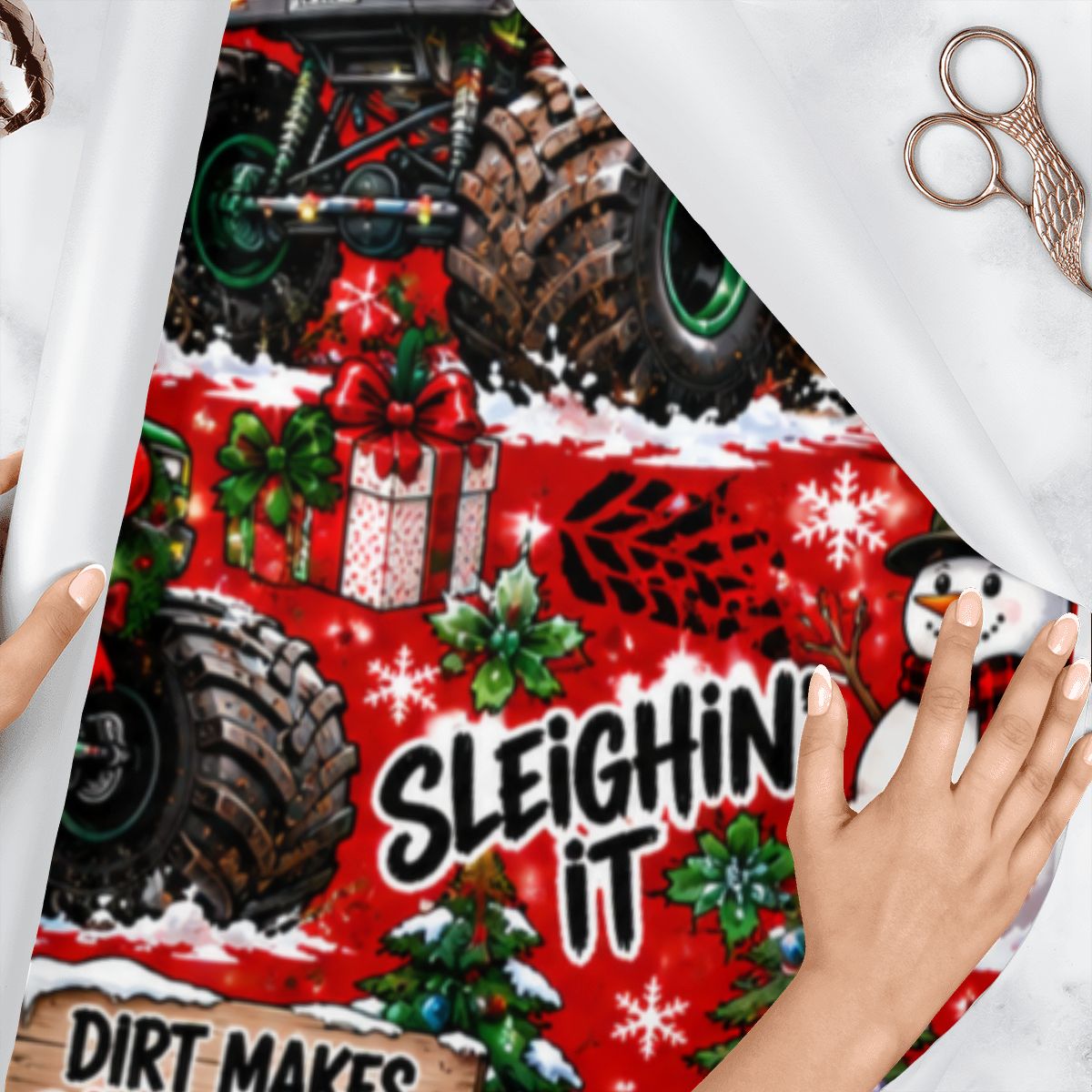 3Pack Gift Wrapping Paper Sheets christmas monster trucks