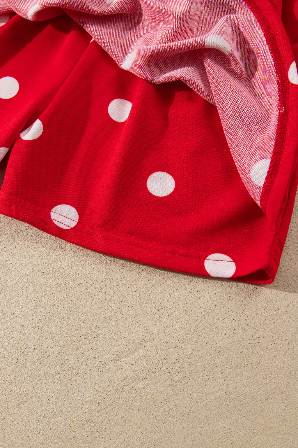 Brown Polka Dot Raw Hem Relaxed Pullover Loose Skort Two Piece Set