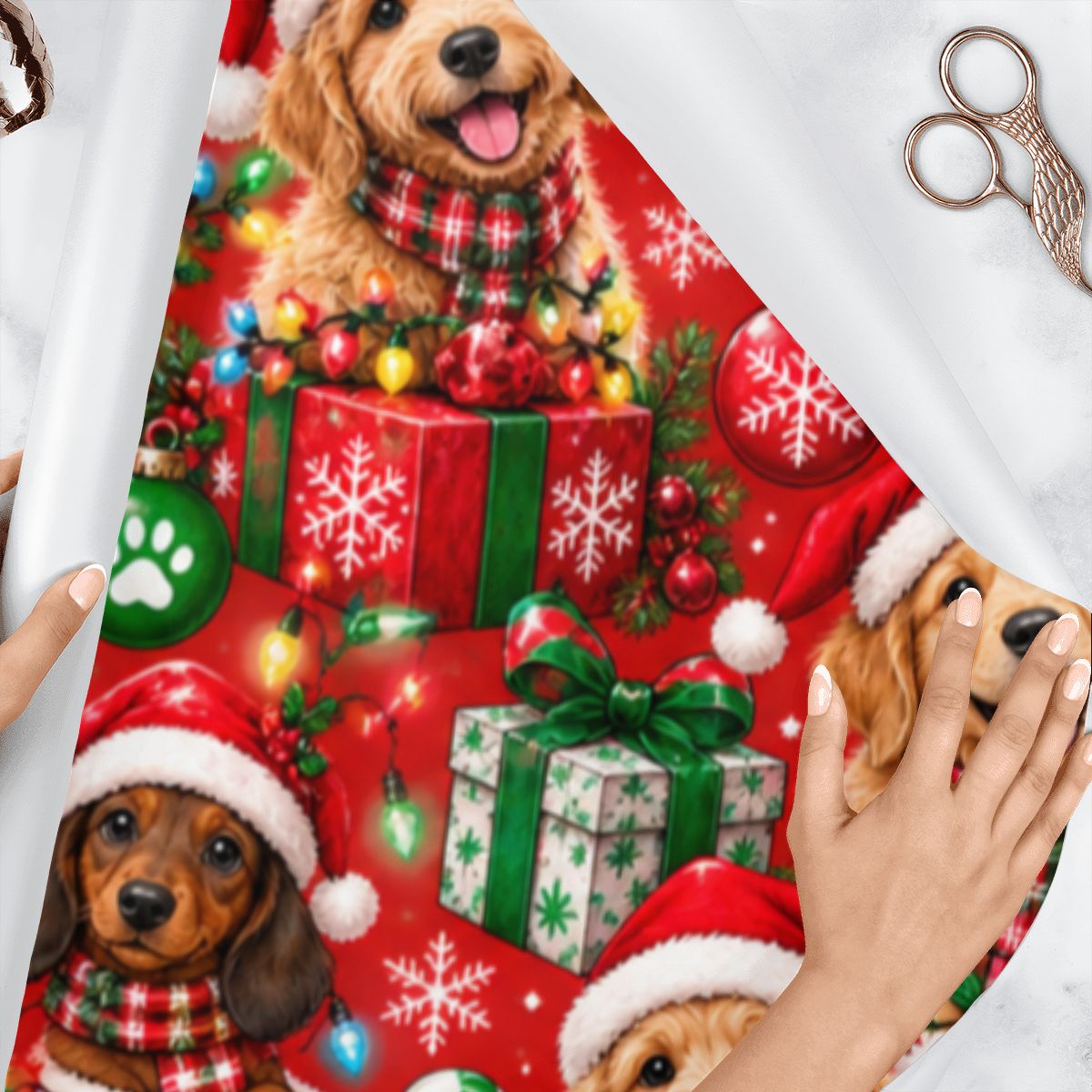 3Pack Gift Wrapping Paper Sheets christmas dogs