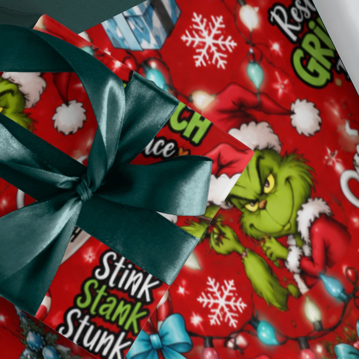 3Pack Gift Wrapping Paper Sheets funny grinch wrappingpaper