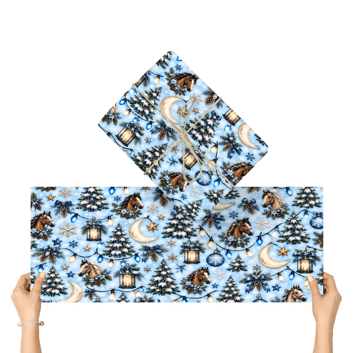 3Pack Gift Wrapping Paper Sheets horse and tree wrappingpaper