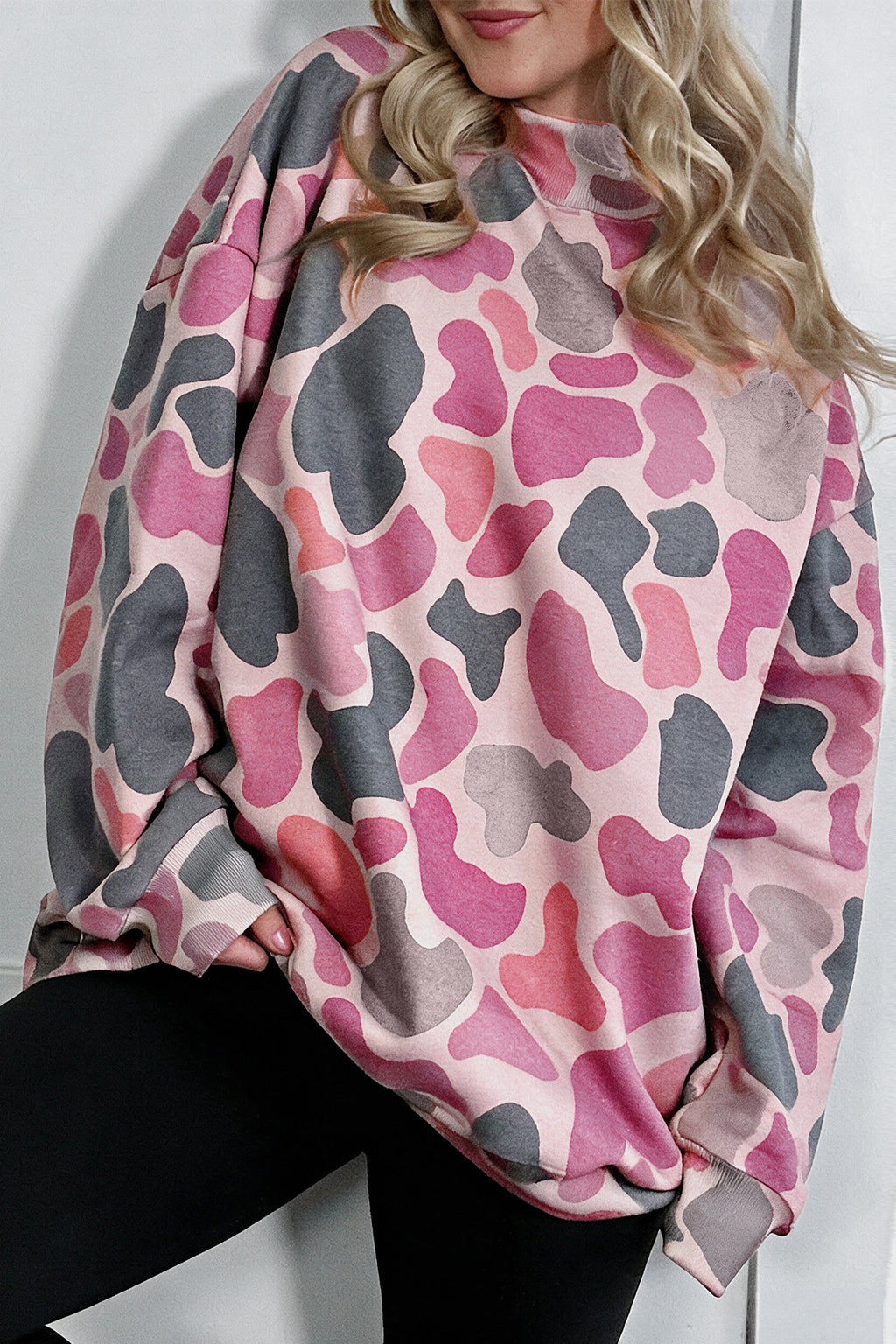 Multicolour Camouflage Western Style Pullover Sweatshirt