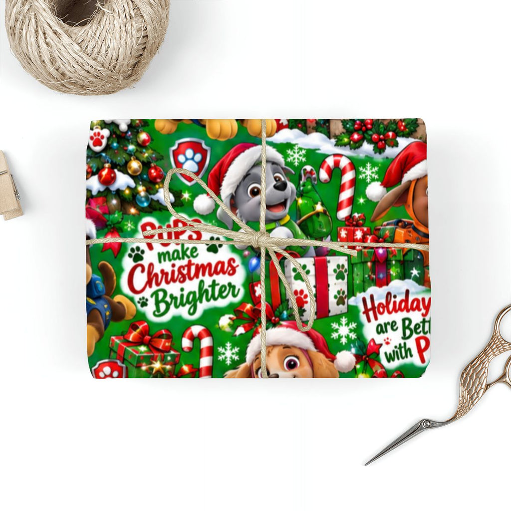 3Pack Gift Wrapping Paper Sheets christmas paw patrol