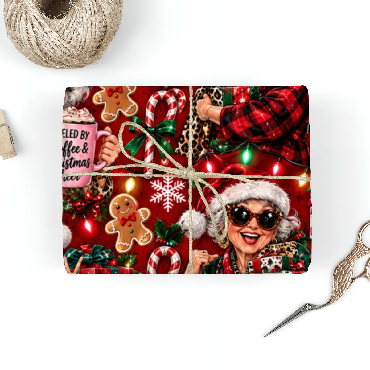 3Pack Gift Wrapping Paper Sheets funny grandma wrapping paper