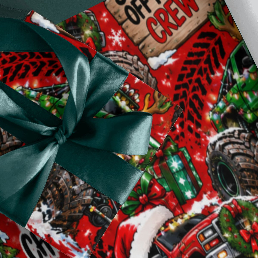 3Pack Gift Wrapping Paper Sheets christmas monster trucks
