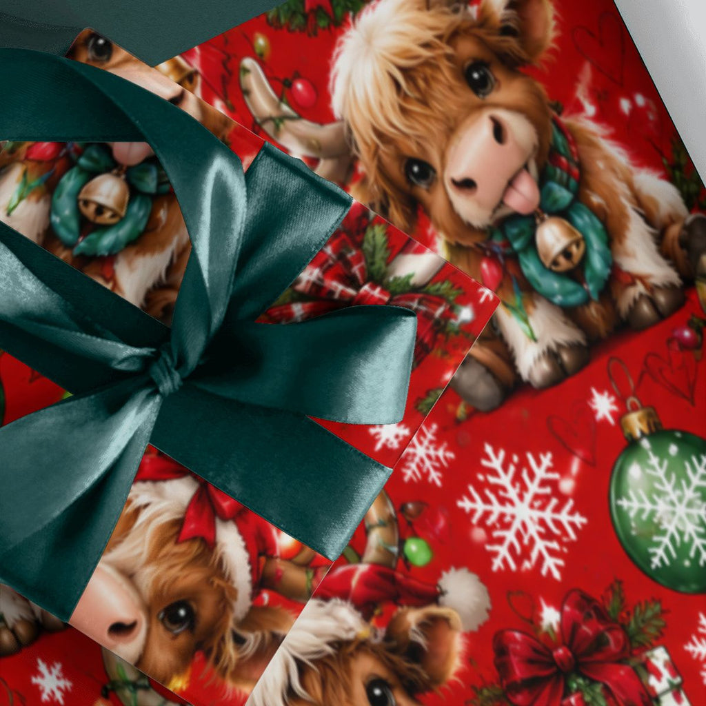 3Pack Gift Wrapping Paper Sheets christmas cows