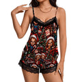 Women Cami Lace Pajama Set Chucky’s Bloody Christmas Pattern