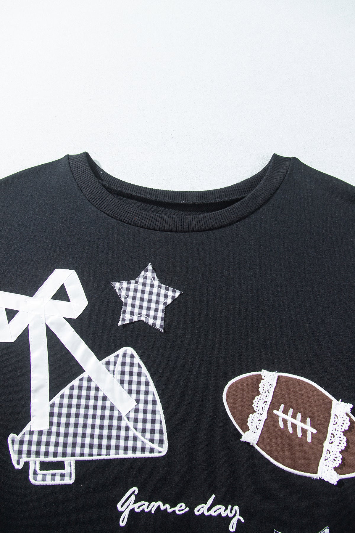 Racing Red Rugby Game Day Patchwork Graphic Plus Size Sweatshirt