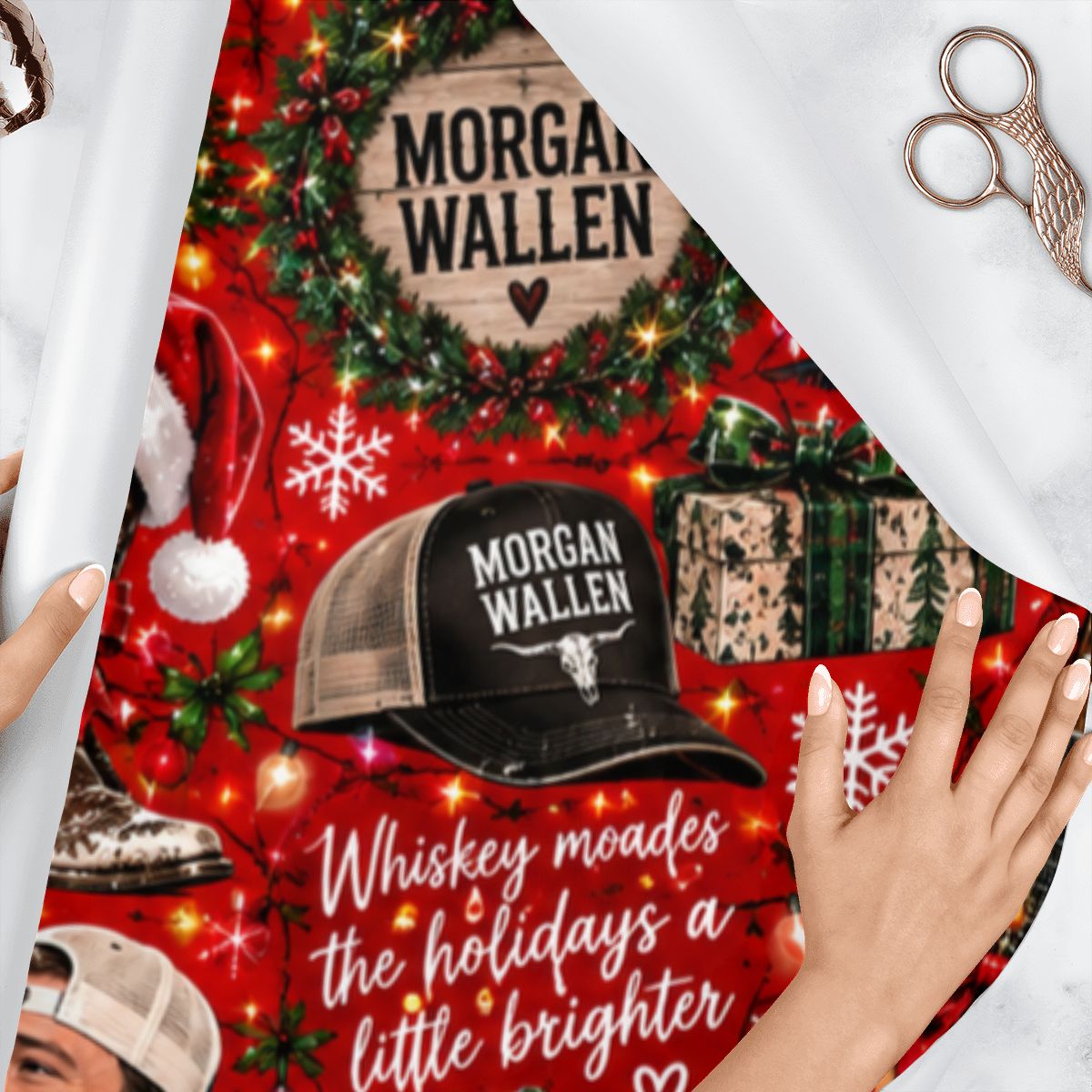 3Pack Gift Wrapping Paper Sheets morgan wallen christmas