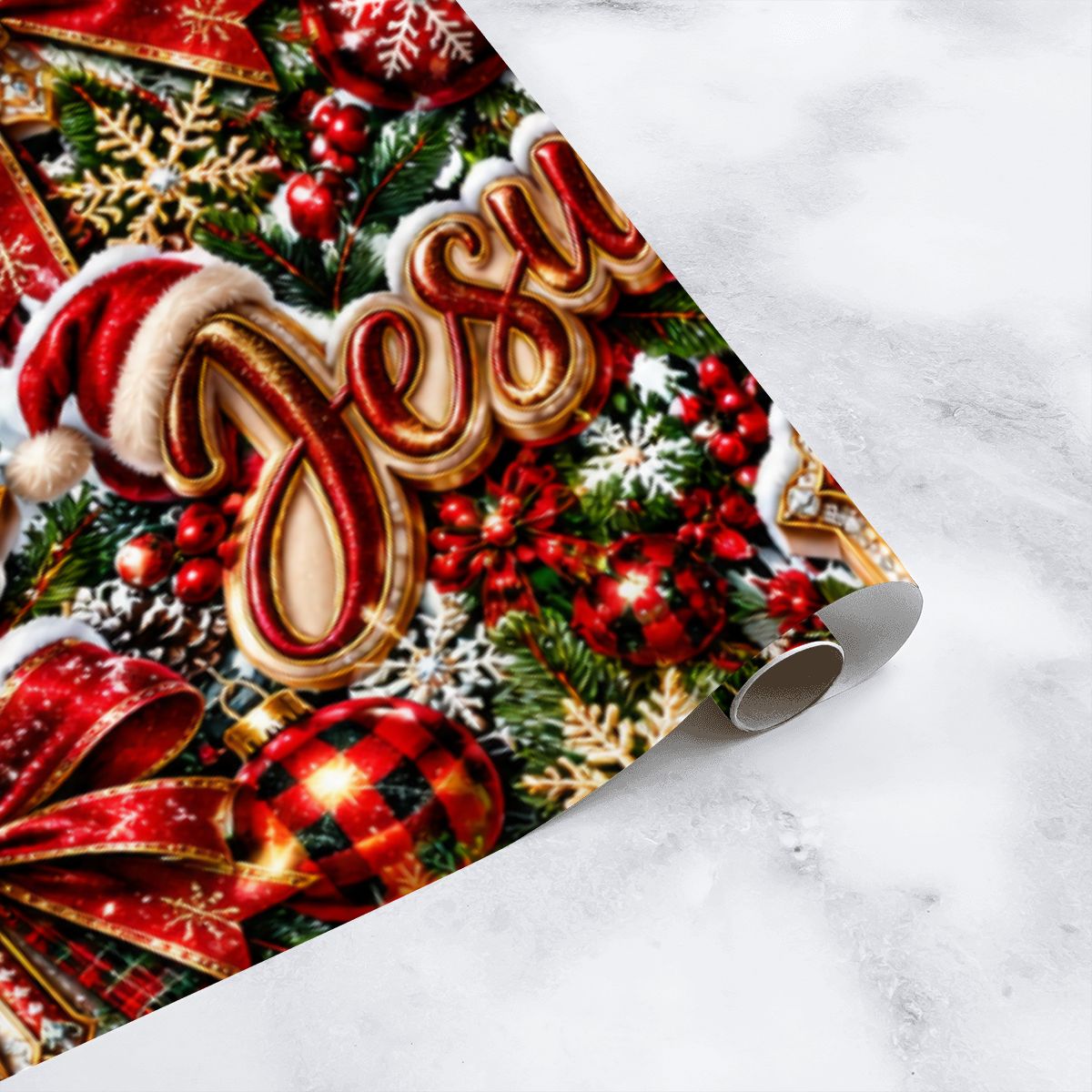 3Pack Gift Wrapping Paper Sheets Glittering Christmas Jesus Pattern