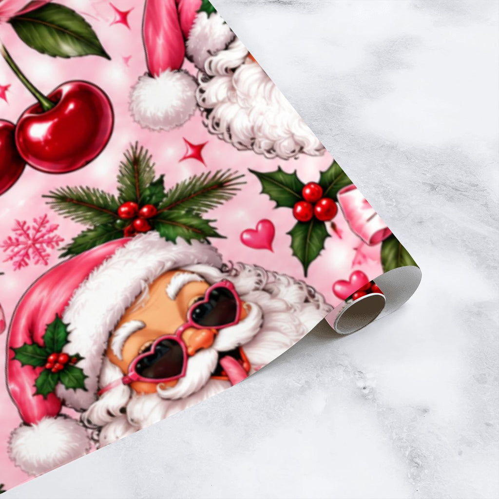 3Pack Gift Wrapping Paper Sheets santa and cherries wrappingpaper