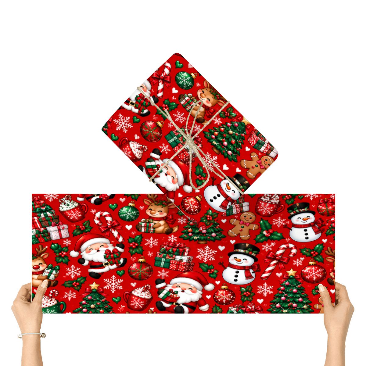 3Pack Gift Wrapping Paper Sheets deer and hot coco wrapping paper